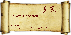 Jencs Benedek névjegykártya