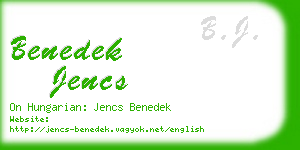 benedek jencs business card